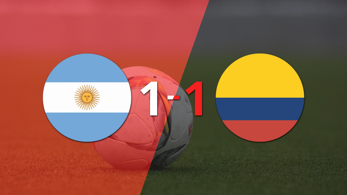 Reparto de puntos en el empate a uno entre Argentina y Colombia