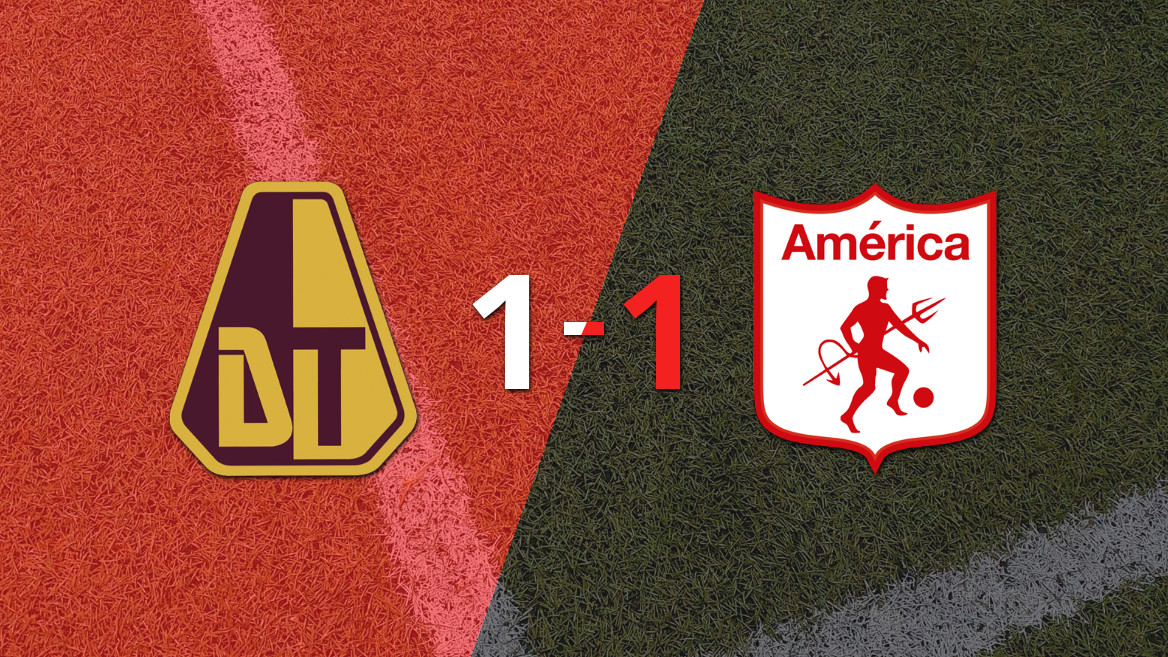 Tolima y América de Cali firmaron el empate 1-1 en el Manuel Murillo Toro