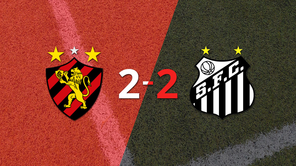 El empate agónico que desespera: Santos y Sport Recife igualan a dos
