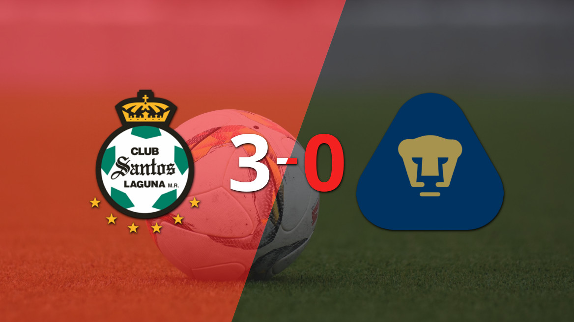 Santos Laguna Dominates Pumas UNAM in a Convincing 3-0 Victory