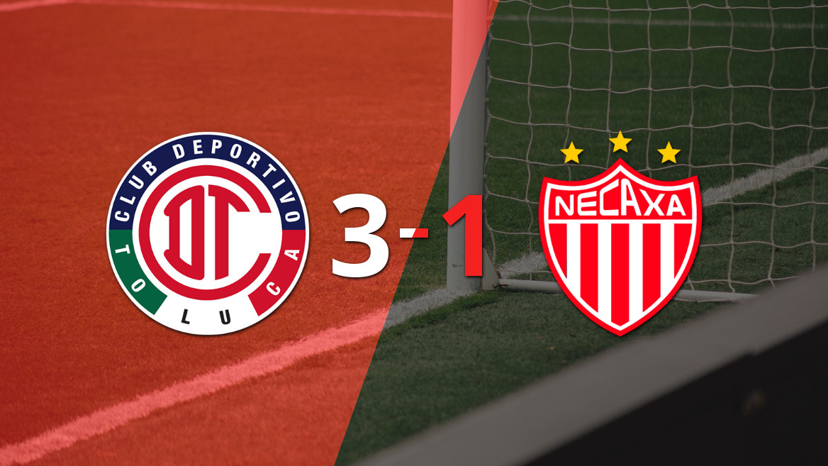Toluca FC vira o jogo contra Necaxa e garante a vitória por 3 a 1