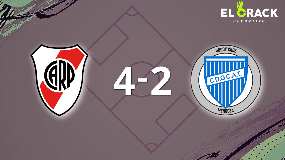 Sebastián Driussi anota doblete en la victoria por 4 a 2 de River Plate sobre Godoy Cruz