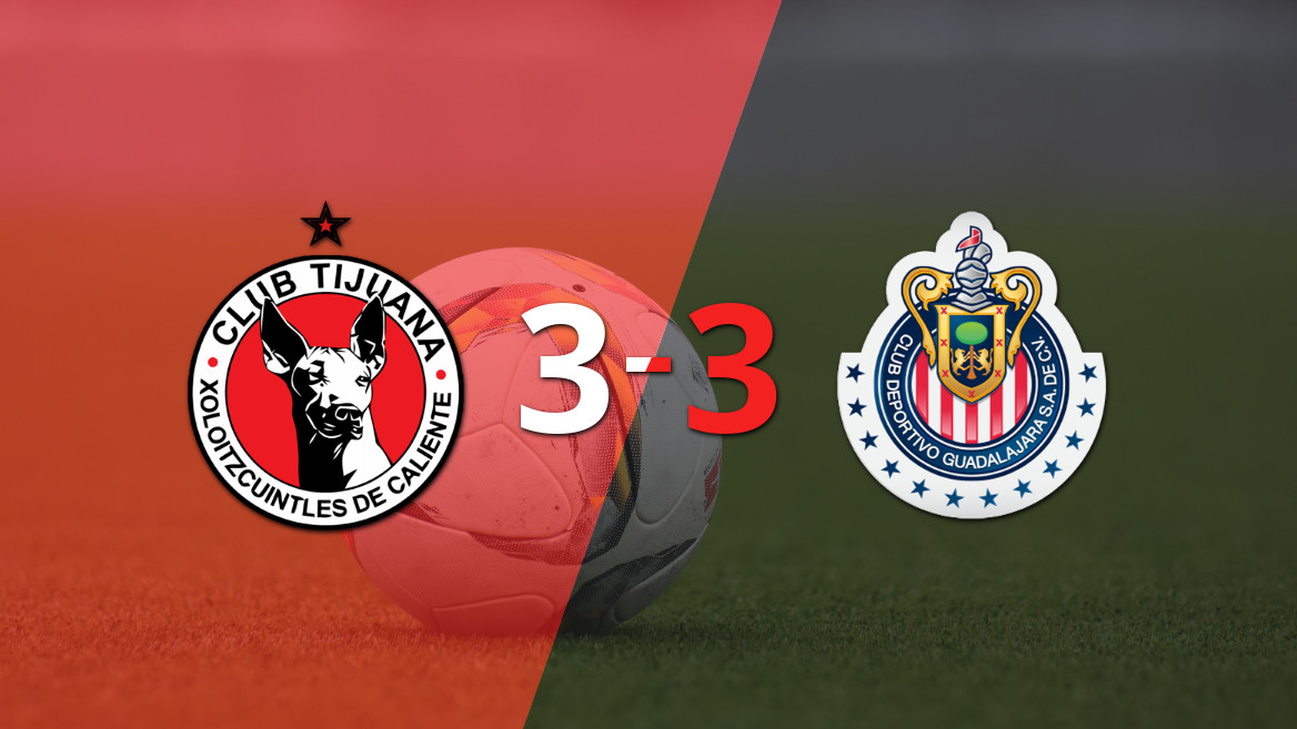 Chivas logró un valioso empate en la casa de Tijuana