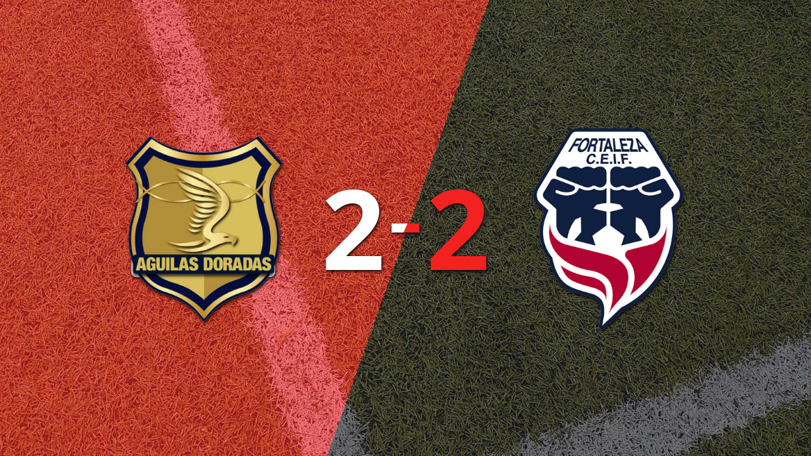 Kelvin Flórez brilha com dois gols em empate entre Fortaleza FC e Águilas Doradas Rionegro