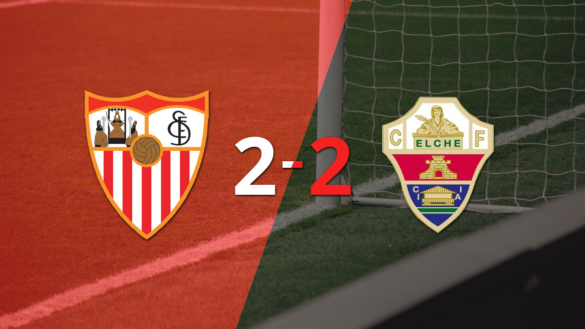 Emocionante empate 2-2 entre Sevilla y Elche