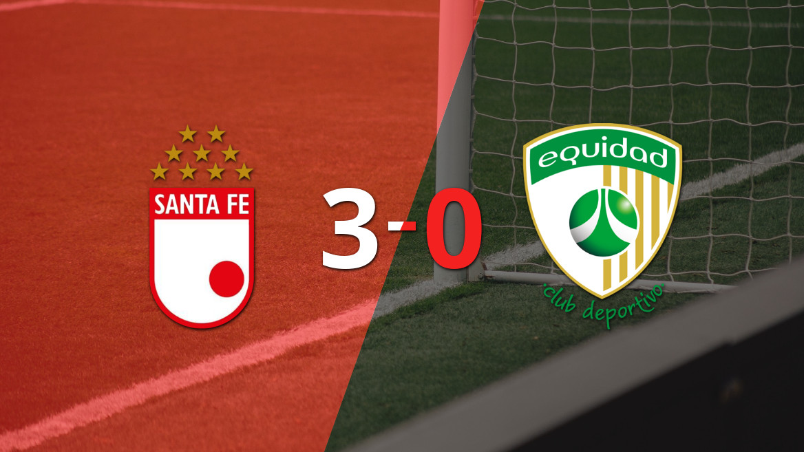 Santa Fe triunfó contundentemente 3-0 ante La Equidad