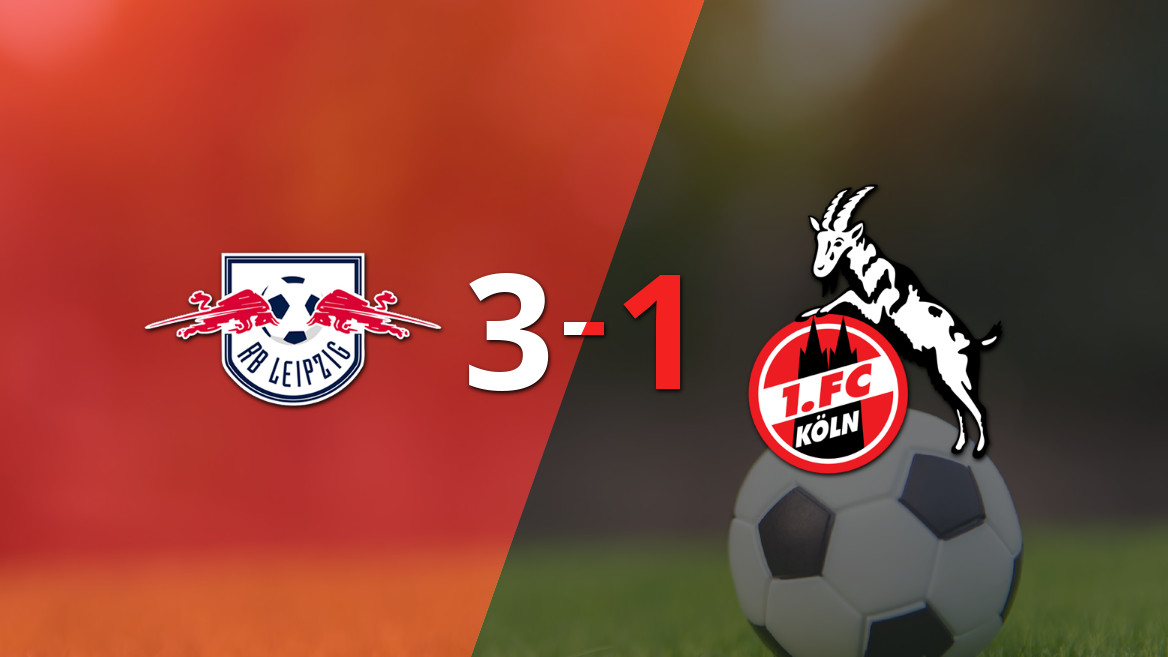 RB Leipzig se impone con autoridad ante Colonia por 3 a 1