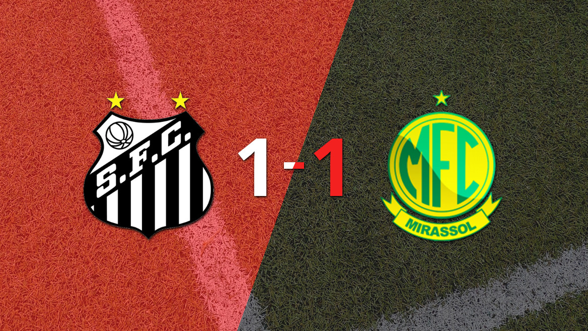 Santos y Mirassol dividen puntos en el Vila Belmiro