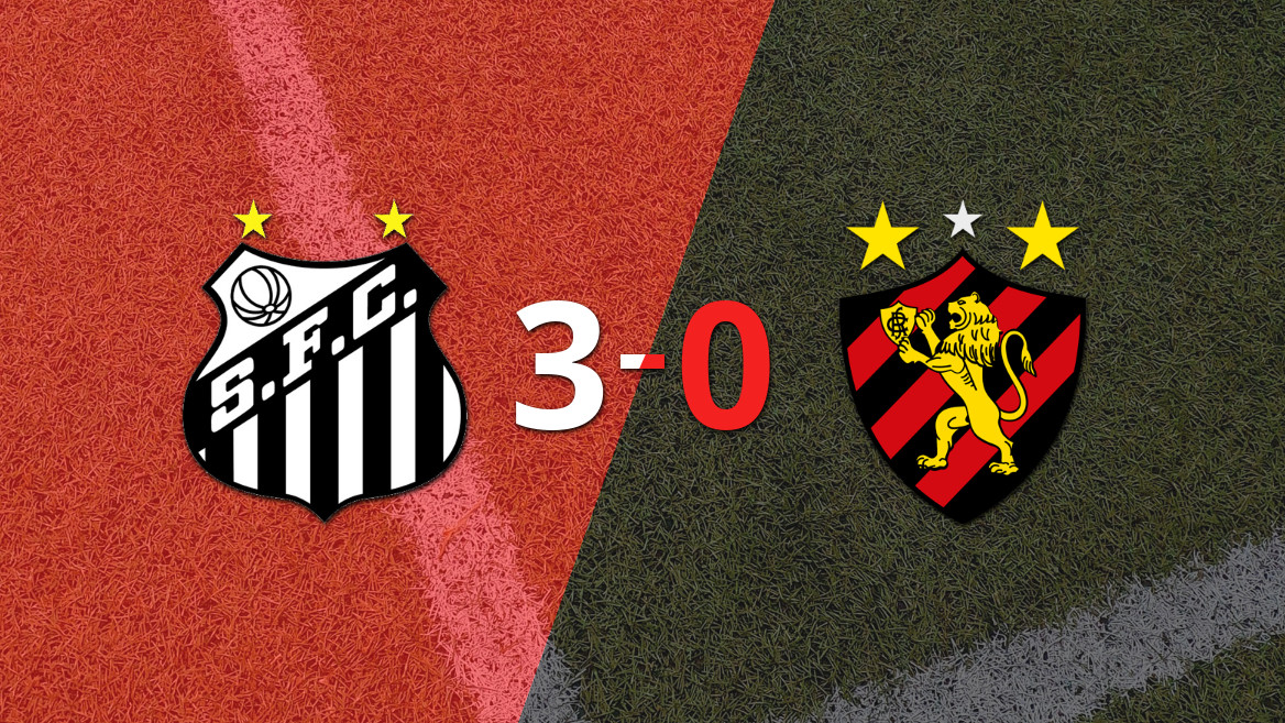 Santos domina Sport Recife com uma vitória convincente de 3-0