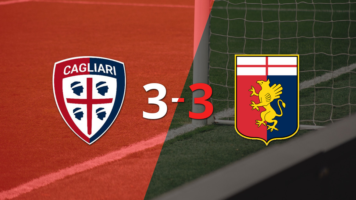Cagliari and Genoa Draw 3-3 with Gennaro Borrelli’s Brace