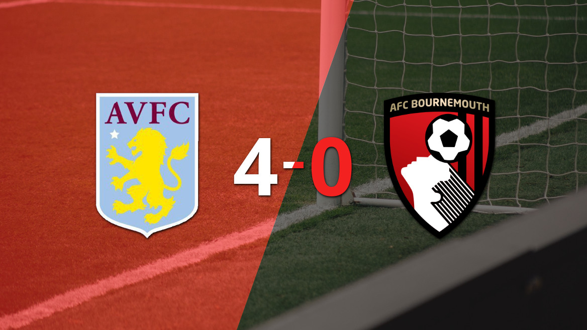 Aston Villa conquista Bournemouth com facilidade em derrota por 4 a 0