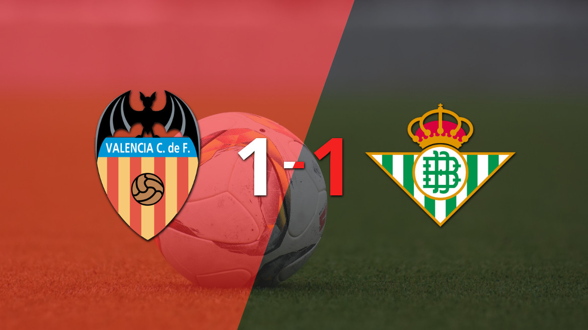 Valência e Betis empatam em 1 a 1