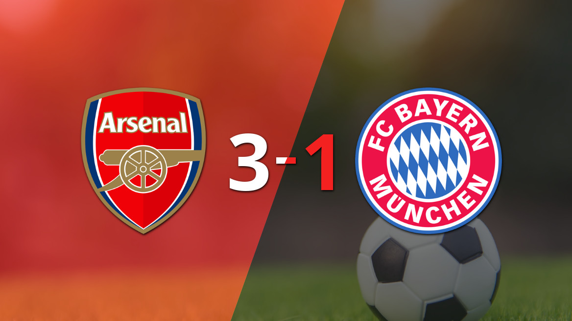 Arsenal se impuso a Bayern Múnich con un contundente 3-1