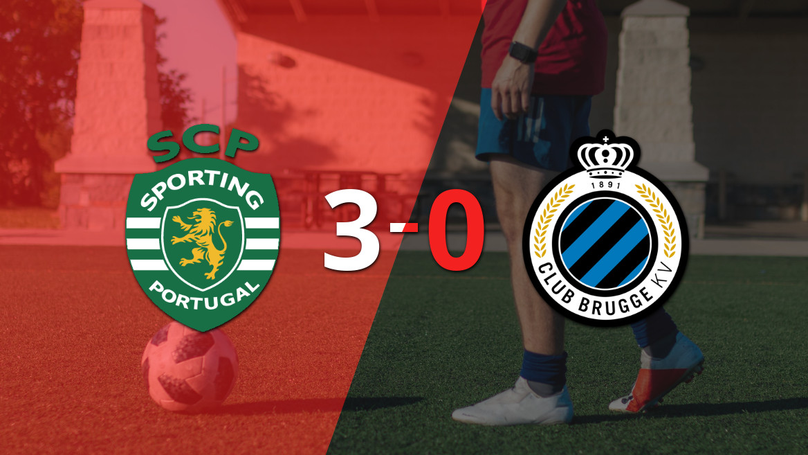 Sporting Lisboa se impone claramente 3-0 ante Club Brugge