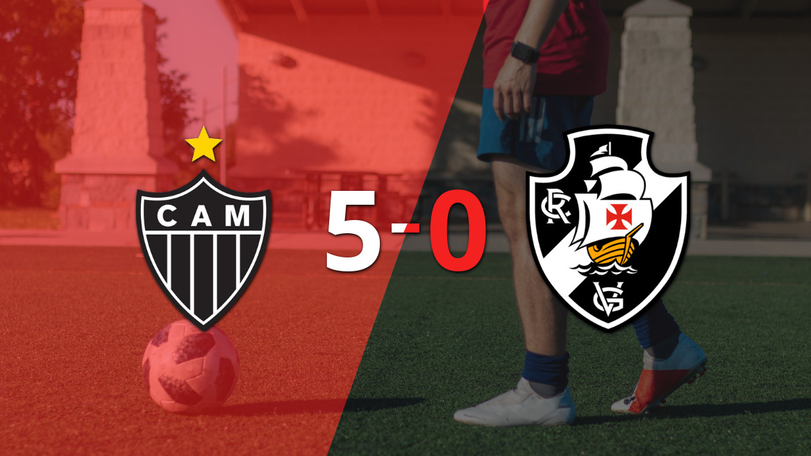 Dudu brilha com dois gols e Atlético Mineiro goleia Vasco da Gama por 5 a 0