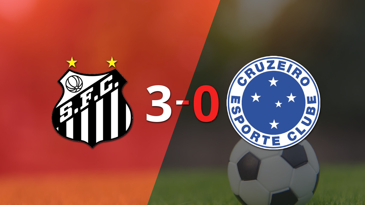 Thaciano brilha e garante triunfo do Santos sobre o Cruzeiro por 3 a 0
