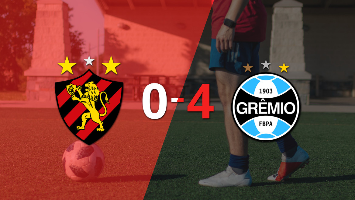 Grêmio aplastó a Sport Recife con un contundente 4-0