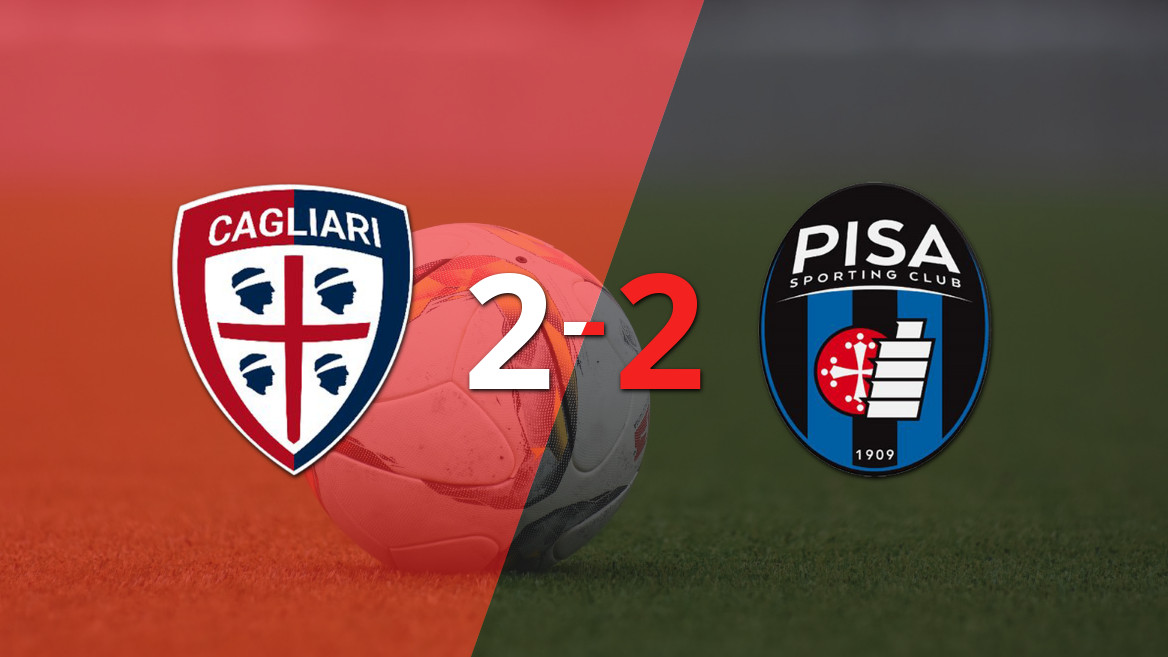 Cagliari y Pisa firmaron un empate en un emocionante enfrentamiento