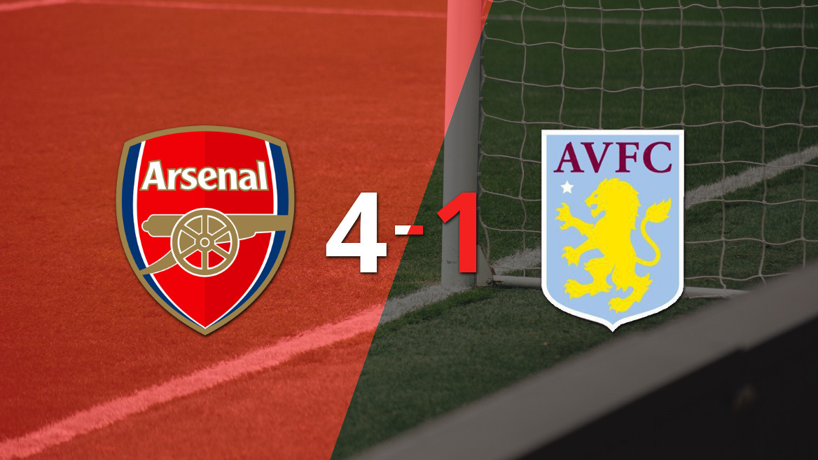 Arsenal vence Aston Villa com facilidade por 4 a 1