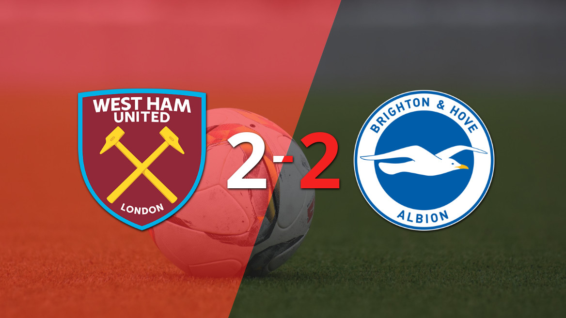West Ham United e Brighton and Hove empatam em jogo eletrizante