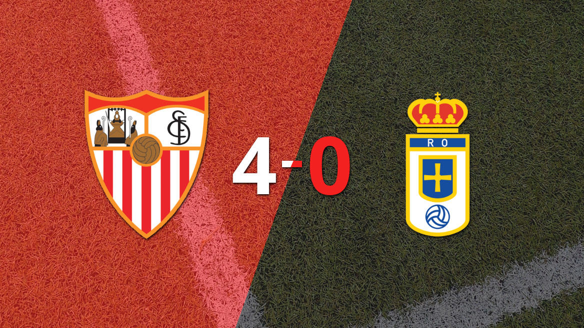 Real Oviedo cae estrepitosamente ante Sevilla con un 4-0