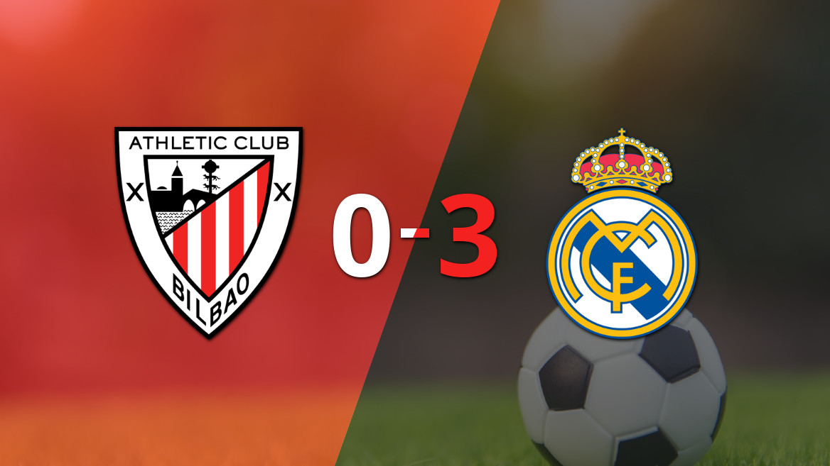 “Kylian Mbappé brilla con un doblete en la victoria 3-0 del Real Madrid sobre Athletic Bilbao”