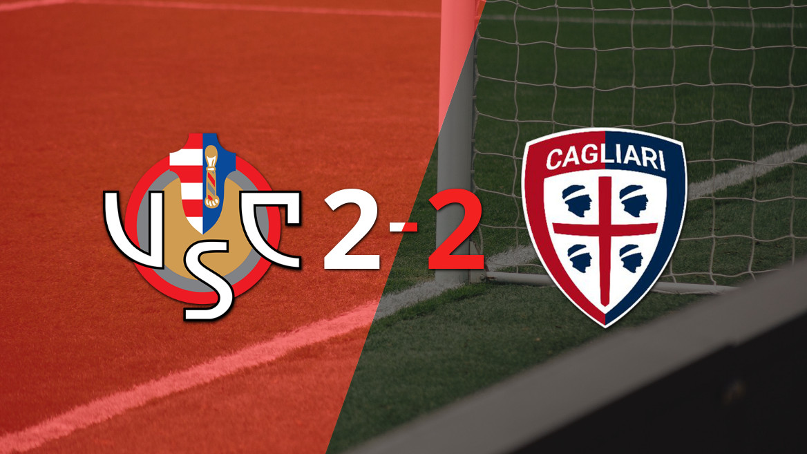 Cagliari logra un agónico empate 2-2 frente a Cremonese