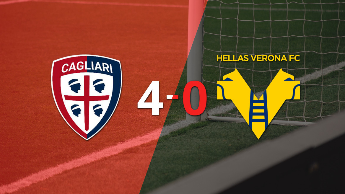 Cagliari Dominates Hellas Verona with a 4-0 Victory