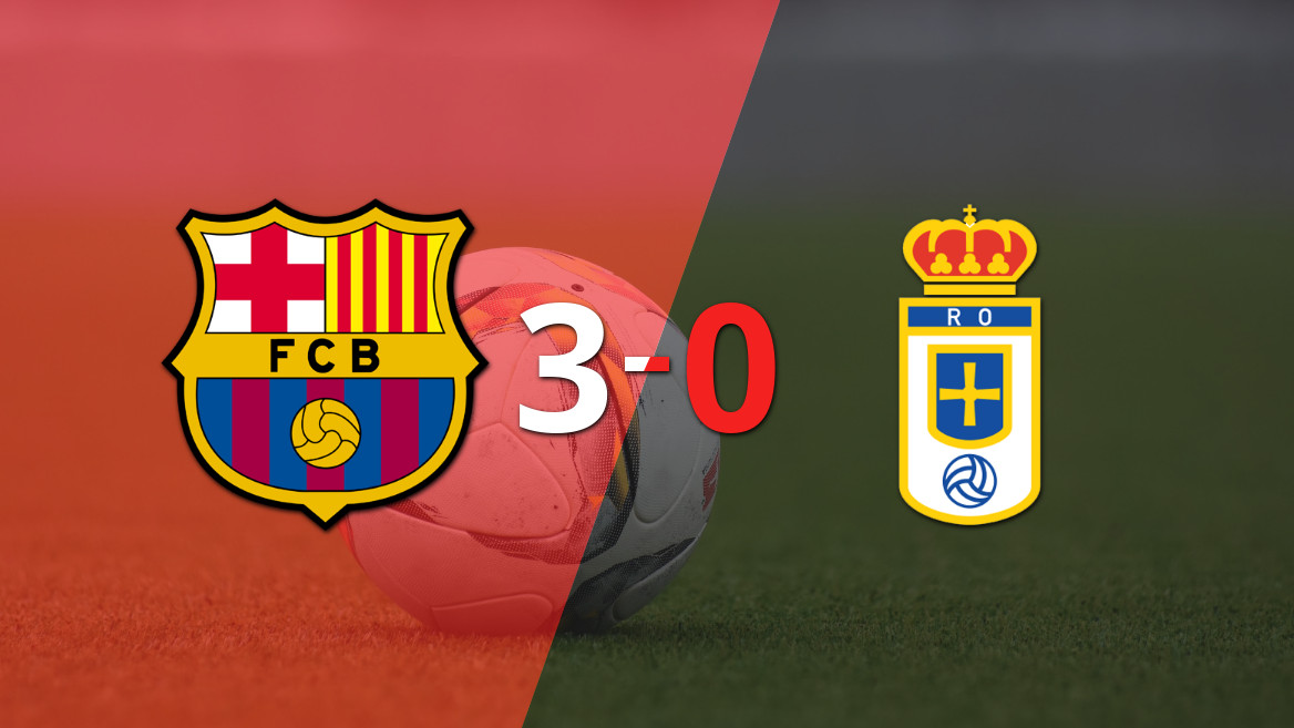 Barcelona se impone con una contundente victoria de 3-0 ante Real Oviedo