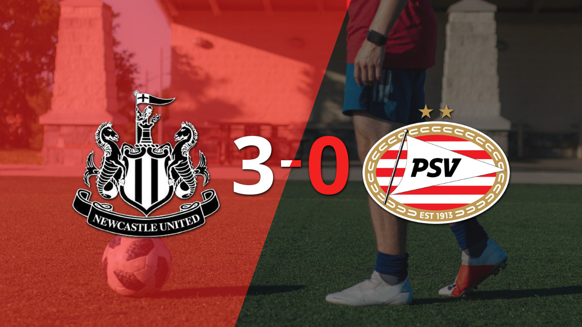 Newcastle United brilla con una rotunda victoria de 3-0 sobre PSV