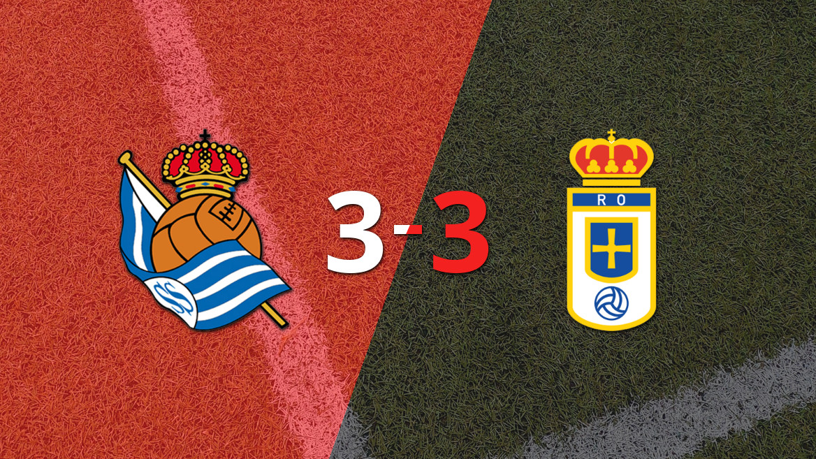 Real Oviedo empata com Real Sociedad apesar do hat-trick de Federico Viñas