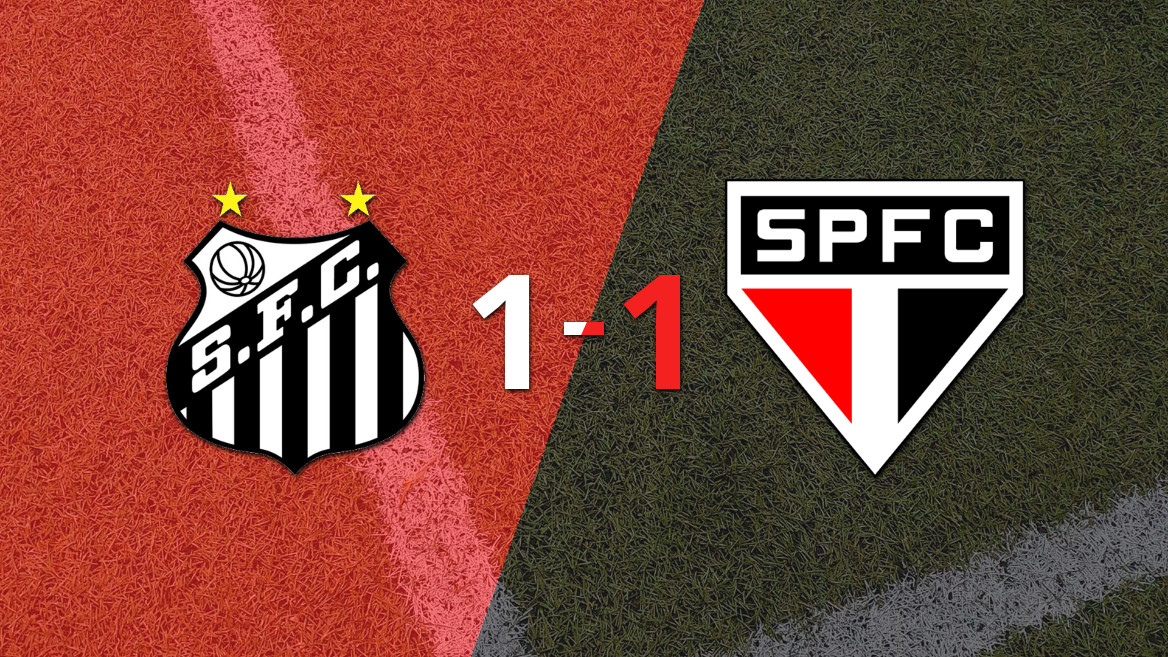 El clásico brasileño finaliza en empate 1-1 en Vila Belmiro