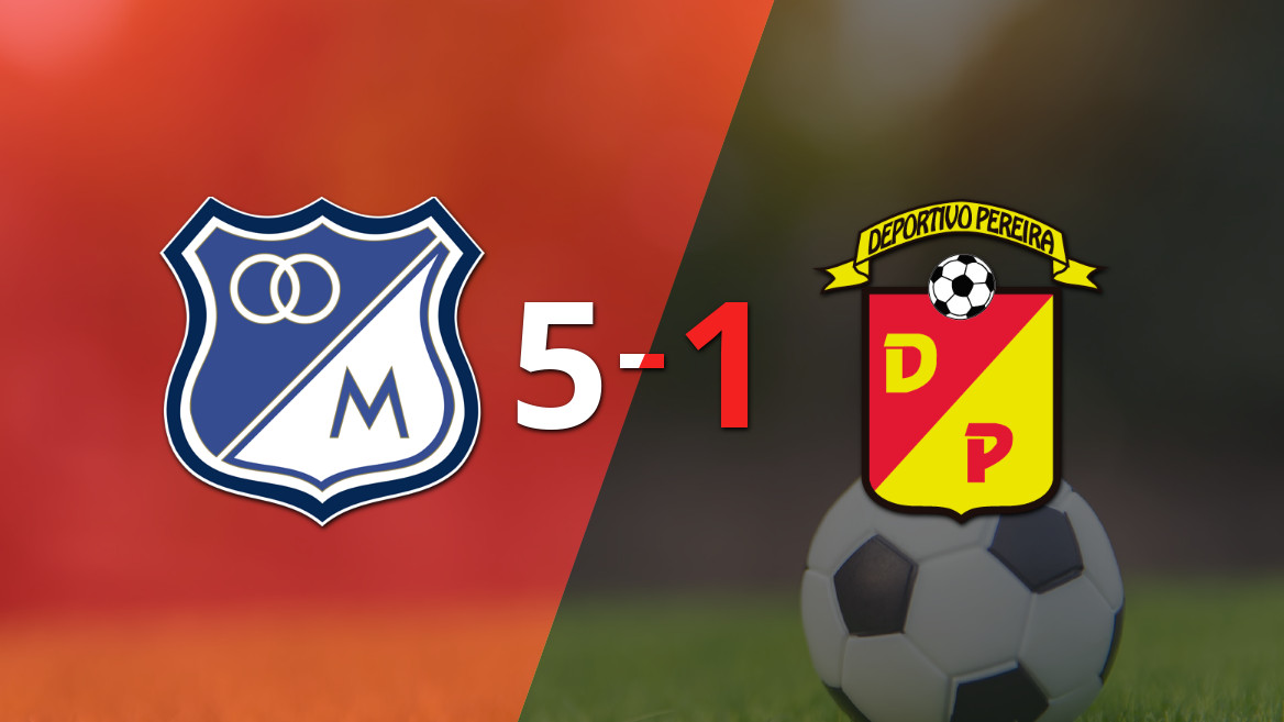 Millonarios Triumphant with a 5-1 Victory Over Pereira