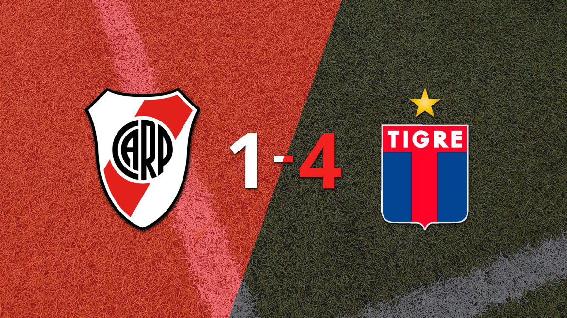 Tigre se impuso 4-1 sobre River Plate con dos goles de Ignacio Russo