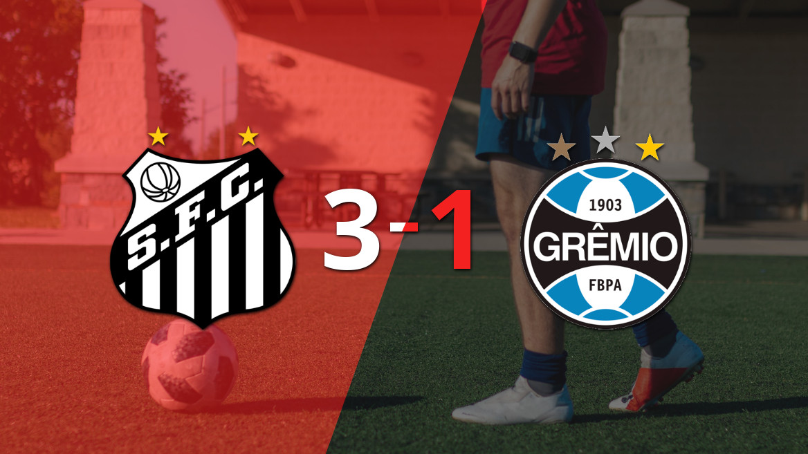 Santos garante a vitória com 2-1 sobre o Grêmio