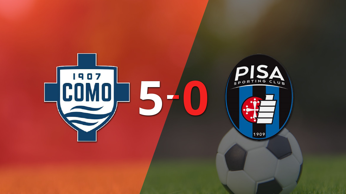 Como 1907 Dominates Pisa with a 5-0 Victory