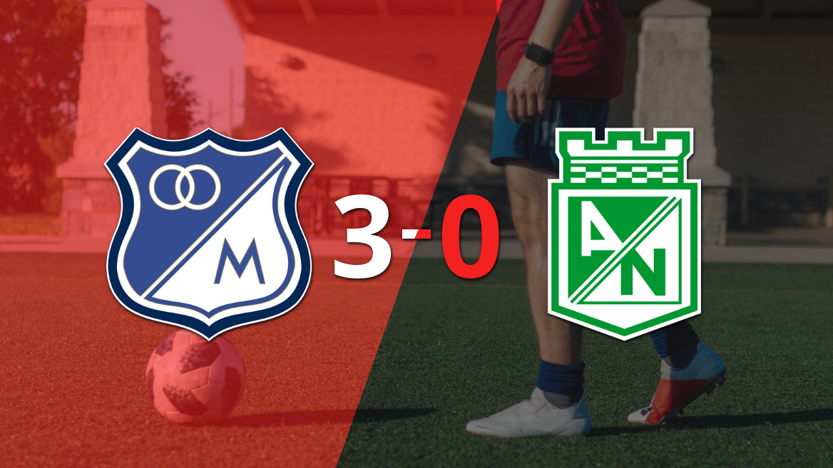 Millonarios sella una victoria contundente sobre At. Nacional