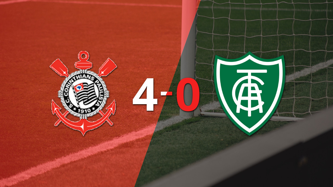 Corinthians vence facilmente América-MG por 4 a 0