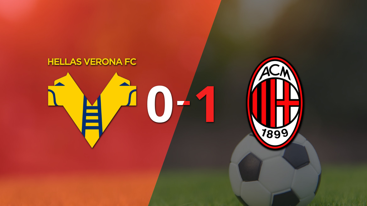 Milan se impuso 1-0 ante Hellas Verona en un duelo apretado