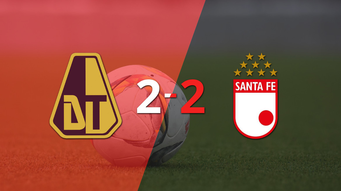 Em partida emocionante, Tolima e Santa Fe empatam em 2-2