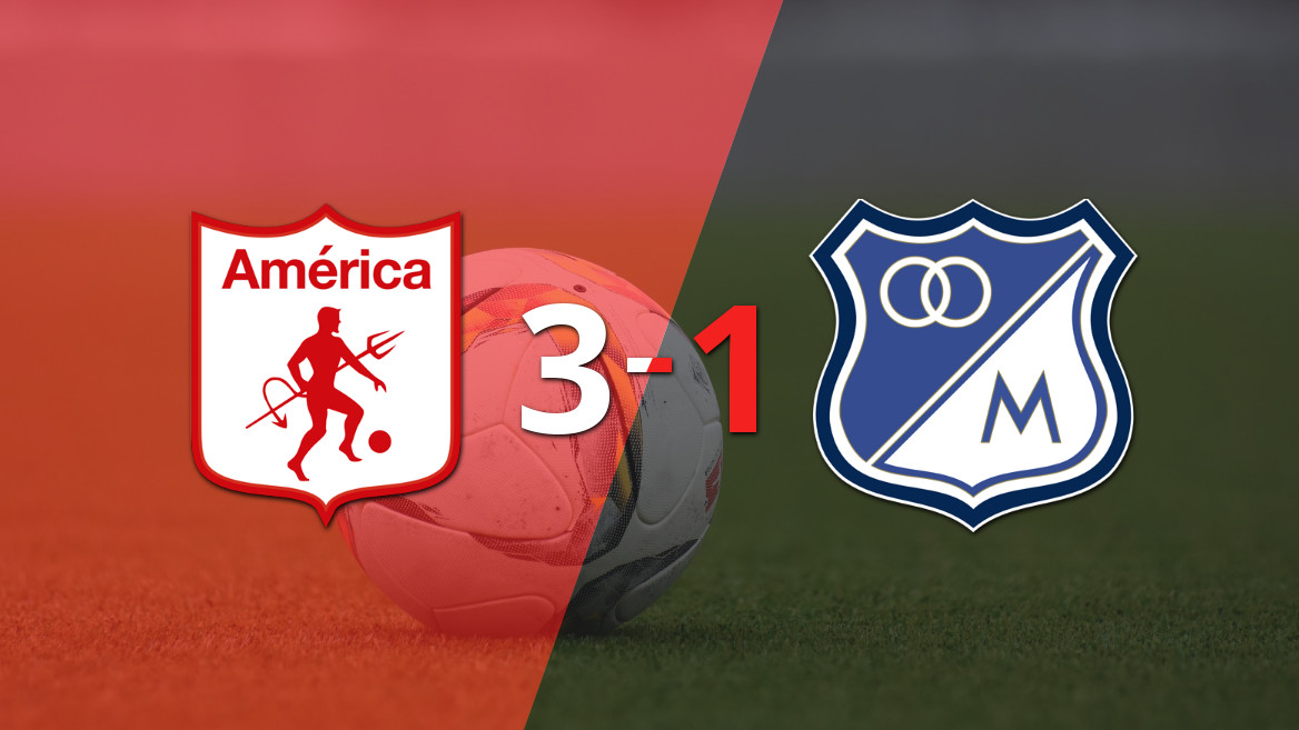 América de Cali se impone a Millonarios con una victoria contundente de 3-1