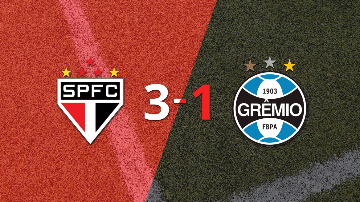 São Paulo se impone ante Grêmio con un contundente 3-1