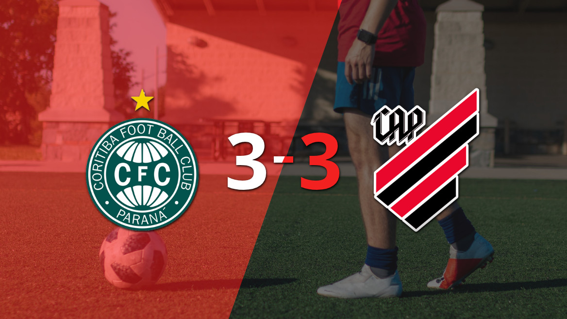 Empate dramático en el clásico Atletiba entre Coritiba y Athletico Paranaense